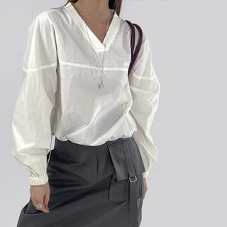 Laurel Nylon V-neck Sweatshirt