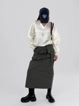 Laurel Nylon V-neck Sweatshirt