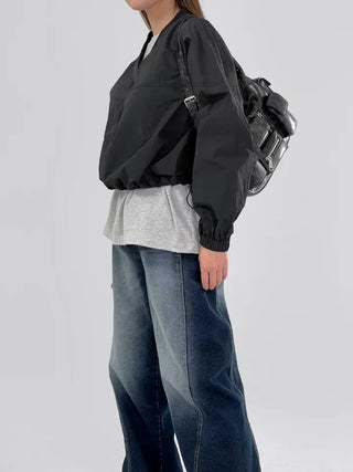 Laurel Nylon V-neck Sweatshirt