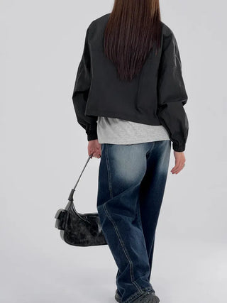 Laurel Nylon V-neck Sweatshirt