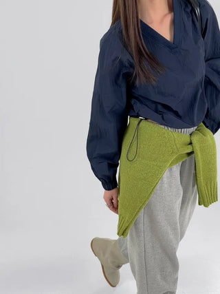 Laurel Nylon V-neck Sweatshirt