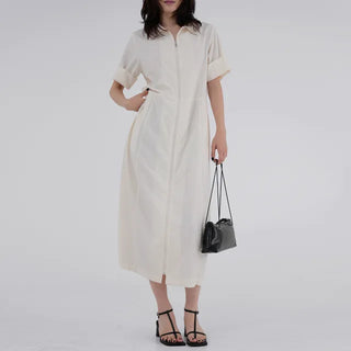 Kirelin Collar Zip-Up Long Dress