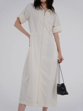 Kirelin Collar Zip-Up Long Dress