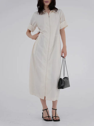 Kirelin Collar Zip-Up Long Dress