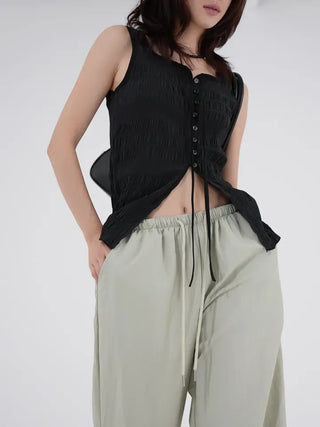 Doso Shirred Parachute Pants