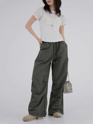 Doso Shirred Parachute Pants