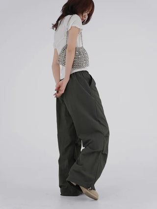 Doso Shirred Parachute Pants