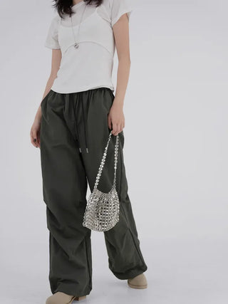 Doso Shirred Parachute Pants
