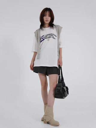 Zanten London Lettering Oversized Short Sleeve Tee