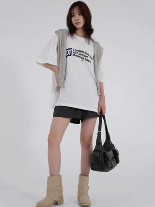 Zanten London Lettering Oversized Short Sleeve Tee