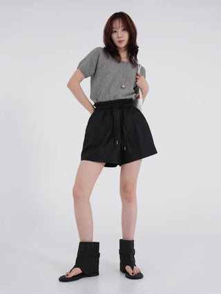 Laro Crinkle Button Shorts