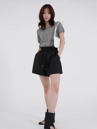 Laro Crinkle Button Shorts