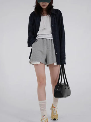 Lipin V-neck Simple Short Sleeve T-shirt