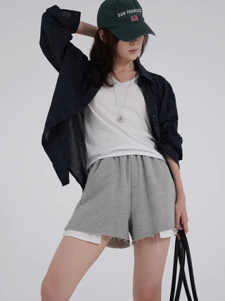 Lipin V-neck Simple Short Sleeve T-shirt