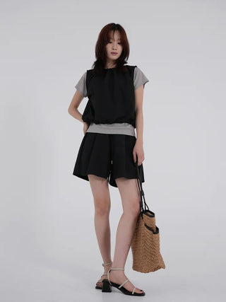 Lipin V-neck Simple Short Sleeve T-shirt