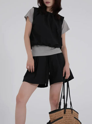 Lipin V-neck Simple Short Sleeve T-shirt