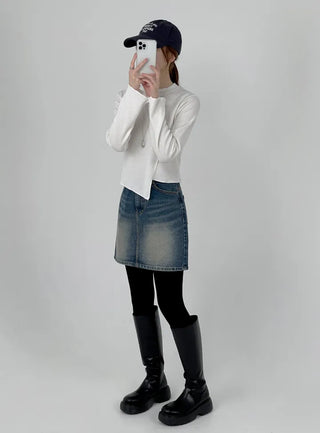 Pure Washed Denim Mini Skirt