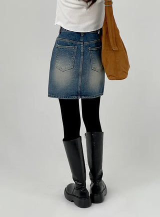 Pure Washed Denim Mini Skirt