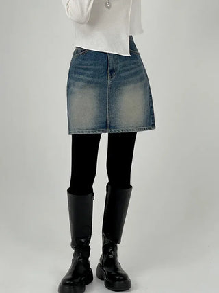 Pure Washed Denim Mini Skirt