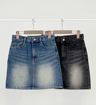 Pure Washed Denim Mini Skirt