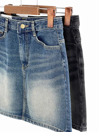 Pure Washed Denim Mini Skirt