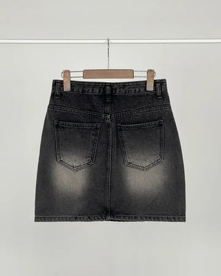 Pure Washed Denim Mini Skirt