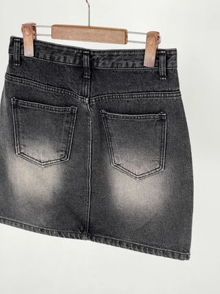 Pure Washed Denim Mini Skirt