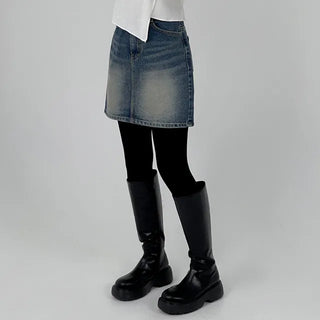 Pure Washed Denim Mini Skirt