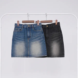Pure Washed Denim Mini Skirt
