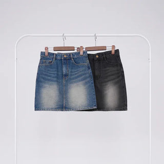 Pure Washed Denim Mini Skirt