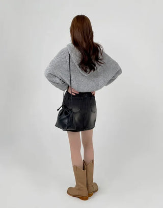 Pure Washed Denim Mini Skirt