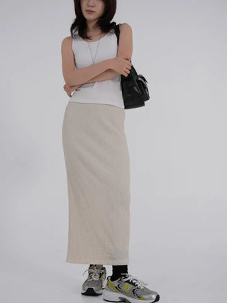 Diamel Wrinkle Banding Maxi Skirt