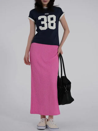 Diamel Wrinkle Banding Maxi Skirt