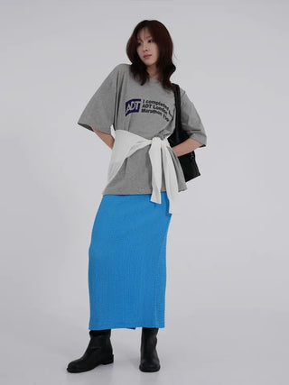 Diamel Wrinkle Banding Maxi Skirt