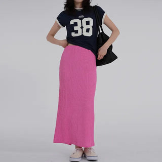 Diamel Wrinkle Banding Maxi Skirt