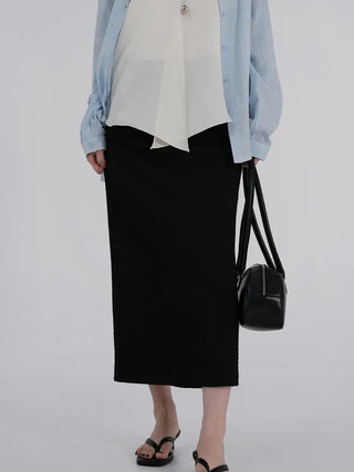 Diamel Wrinkle Banding Maxi Skirt