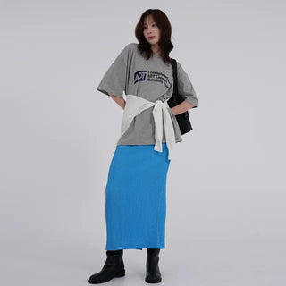Diamel Wrinkle Banding Maxi Skirt
