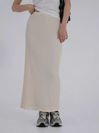 Diamel Wrinkle Banding Maxi Skirt