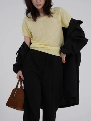 Remay Round Neck Short Sleeve Knit