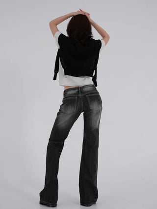 Ogining Low-Rise Bootcut Denim