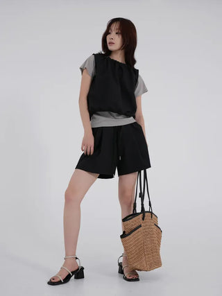 Hyoning Back Ribbon Sleeveless + Basrak Shorts