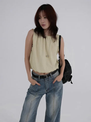 Hyoning Back Ribbon Sleeveless + Basrak Shorts