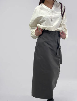 Sally pocket long skirt