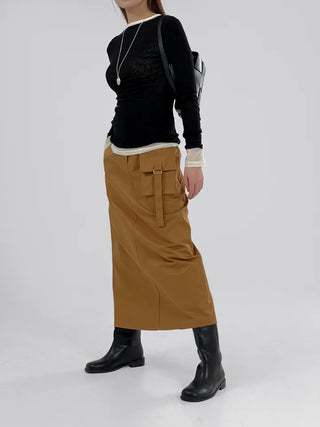 Sally pocket long skirt