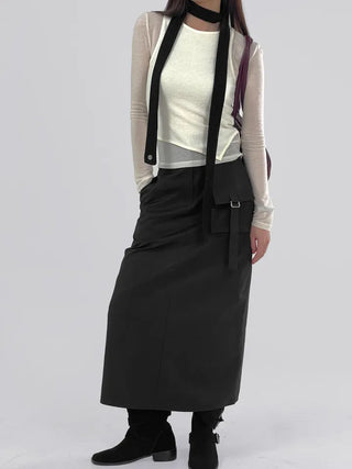 Sally pocket long skirt