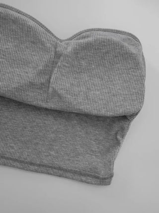 Poring Ribbed Soft Tube Top
