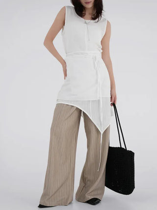 Bobbin Stripe Semi-Wide Pants