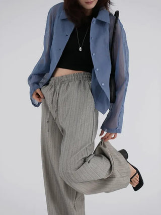 Bobbin Stripe Semi-Wide Pants