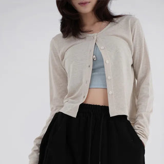 Burnett See-through Linen Daily Spring/Summer Cardigan