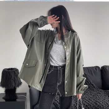Remy Boxy Leather Field Jacket